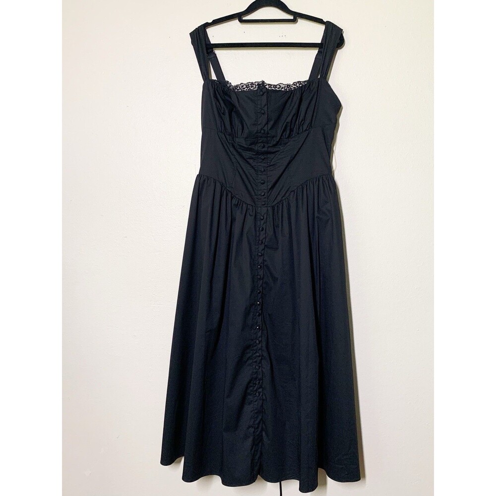 House of CB Tatiana Midi Corset Dress L+ Plus Cup Black Cotton Blend